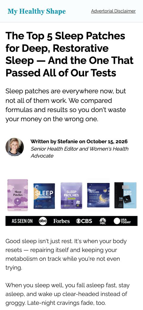 Top 5 sleep patches advertorial