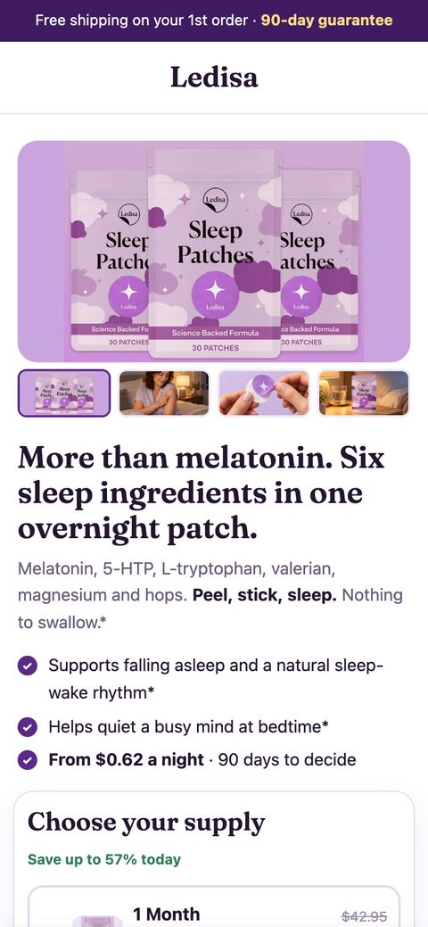Sleep offer page preview